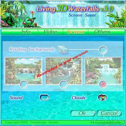 Living 3D Waterfalls,屏幕保护